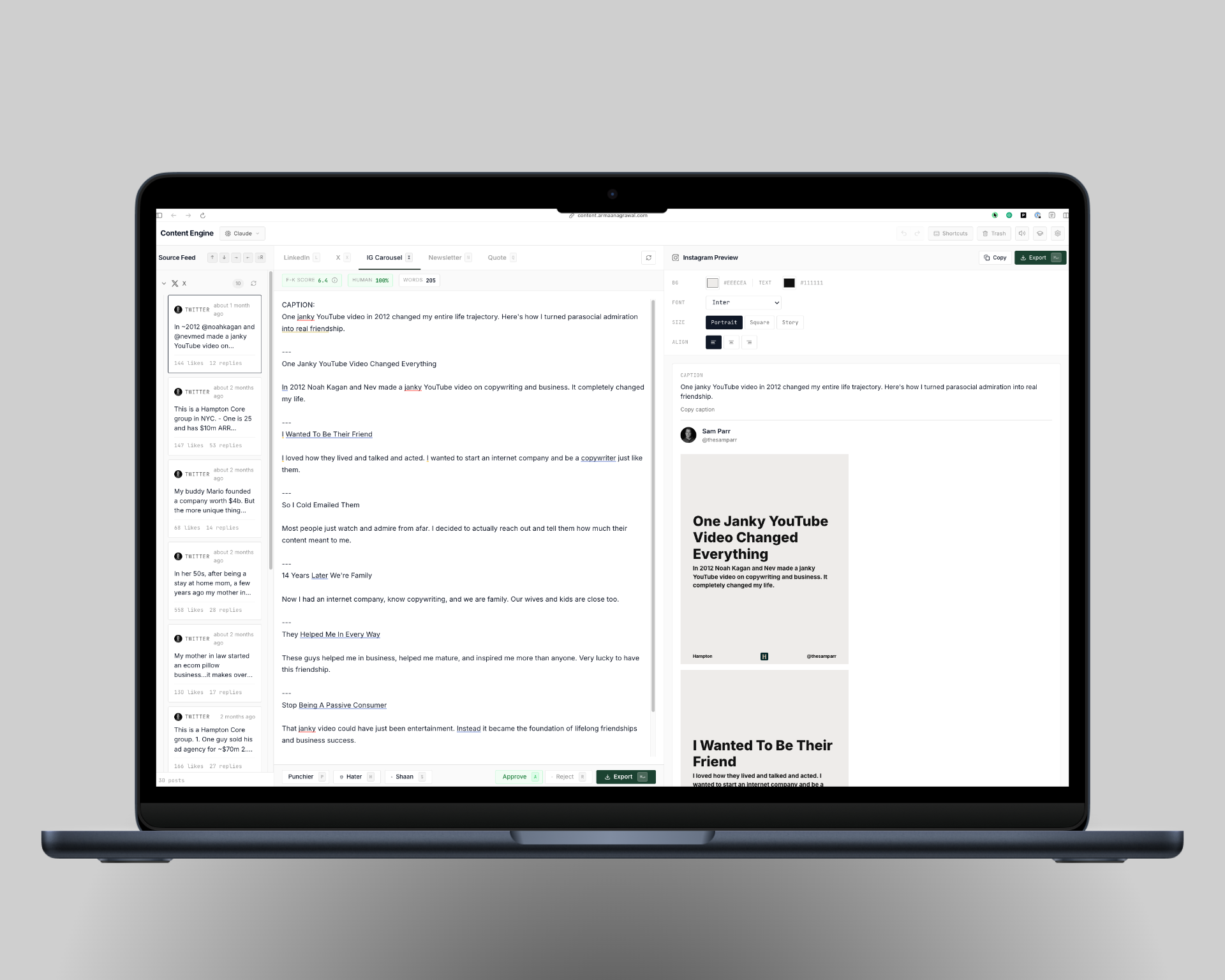 Content Engine preview